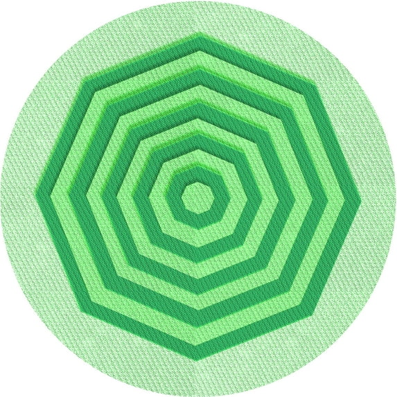 Ahgly Company Indoor Square Patterned Stoplight Go Green Area Rugs, 3' Square