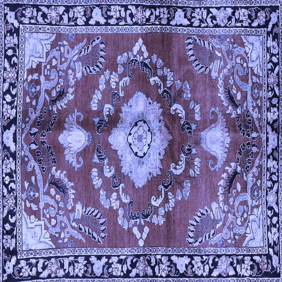 Ahgly Company Indoor Square Persian Blue Traditional Area Rugs, 3' Square