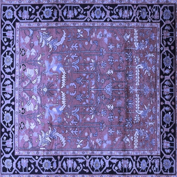 Ahgly Company Indoor Square Persian Blue Traditional Area Rugs, 5' Square