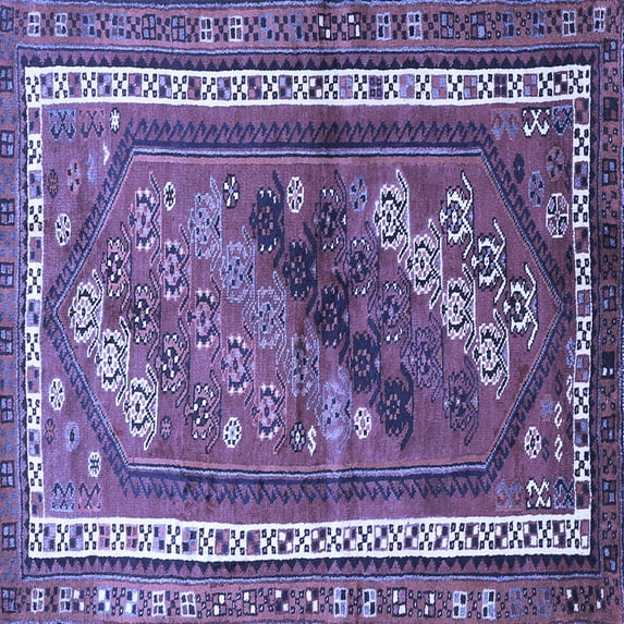 Ahgly Company Indoor Square Persian Blue Traditional Area Rugs, 8' Square