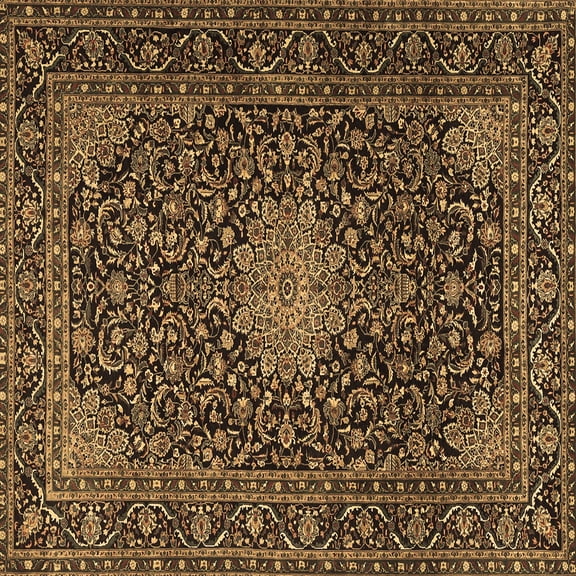 Ahgly Company Indoor Square Persian Brown Traditional Area Rugs, 3' Square