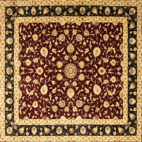 Ahgly Company Indoor Square Persian Brown Traditional Area Rugs, 6' Square