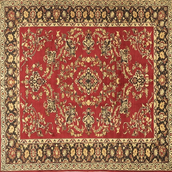 Ahgly Company Indoor Square Persian Brown Traditional Area Rugs, 6' Square