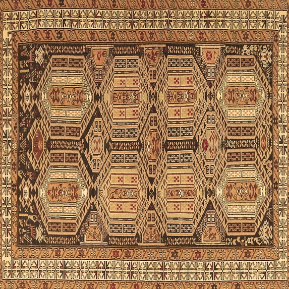 Ahgly Company Indoor Square Persian Brown Traditional Area Rugs, 7' Square