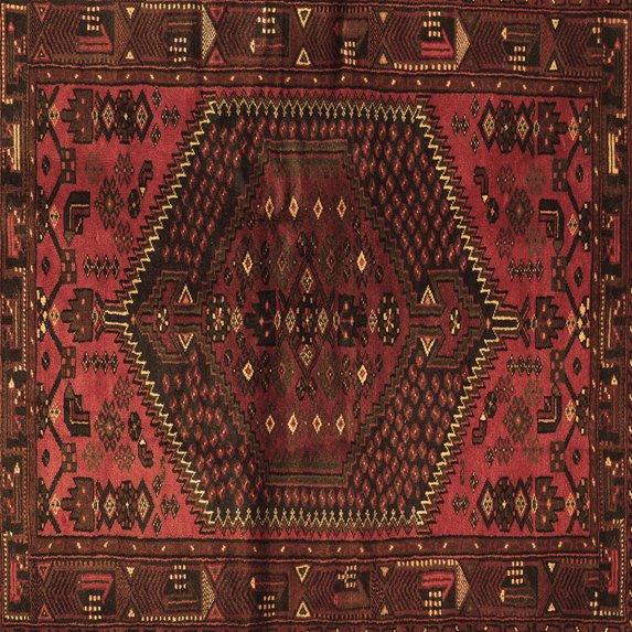 Ahgly Company Indoor Square Persian Brown Traditional Area Rugs, 8' Square