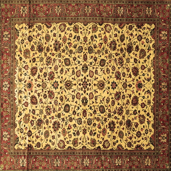 Ahgly Company Indoor Square Persian Brown Traditional Area Rugs, 8' Square