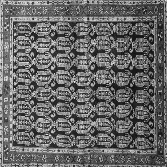 Ahgly Company Indoor Square Persian Gray Traditional Area Rugs, 6' Square