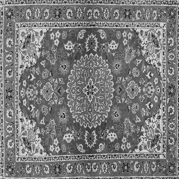 Ahgly Company Indoor Square Persian Gray Traditional Area Rugs, 7' Square