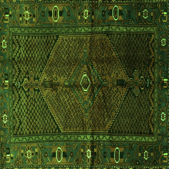 Ahgly Company Indoor Square Persian Green Traditional Area Rugs, 3' Square
