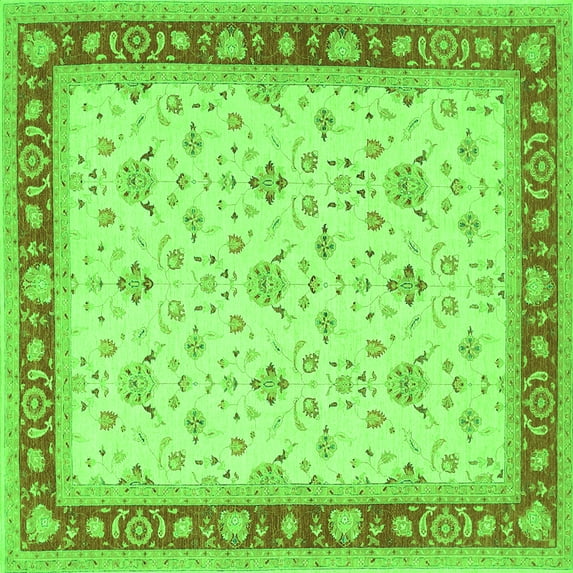 Ahgly Company Indoor Square Persian Green Traditional Area Rugs, 6' Square