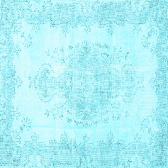 Ahgly Company Indoor Square Persian Light Blue Traditional Area Rugs, 3' Square