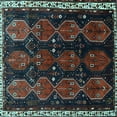 thumbnail image 1 of Ahgly Company Indoor Square Persian Light Blue Traditional Area Rugs, 6' Square, 1 of 4