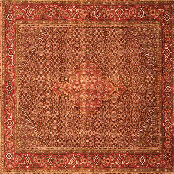 Ahgly Company Indoor Square Persian Orange Traditional Area Rugs, 4' Square