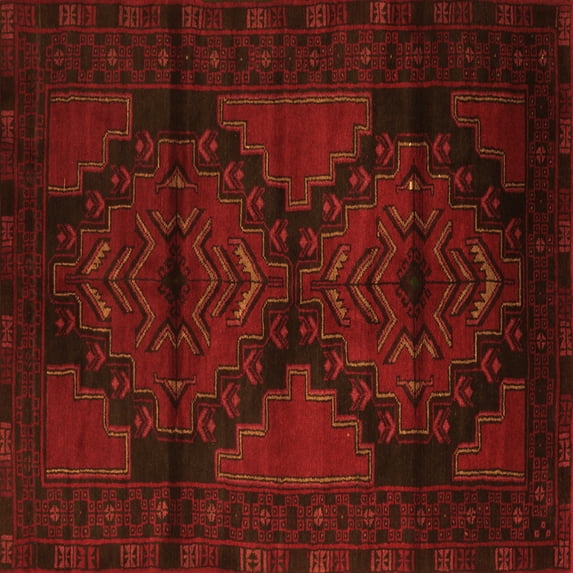 Ahgly Company Indoor Square Persian Orange Traditional Area Rugs, 5' Square