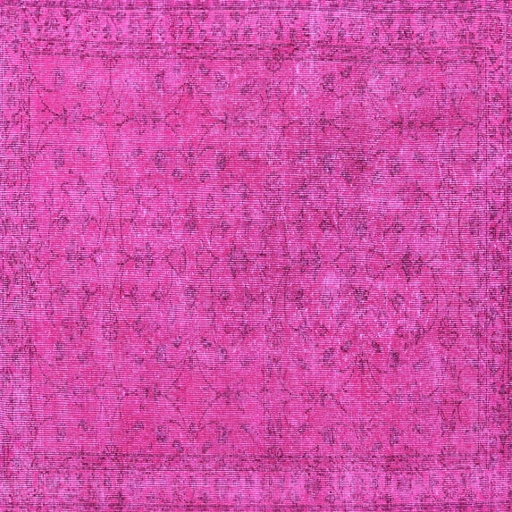 Ahgly Company Indoor Square Persian Pink Bohemian Area Rugs, 5' Square