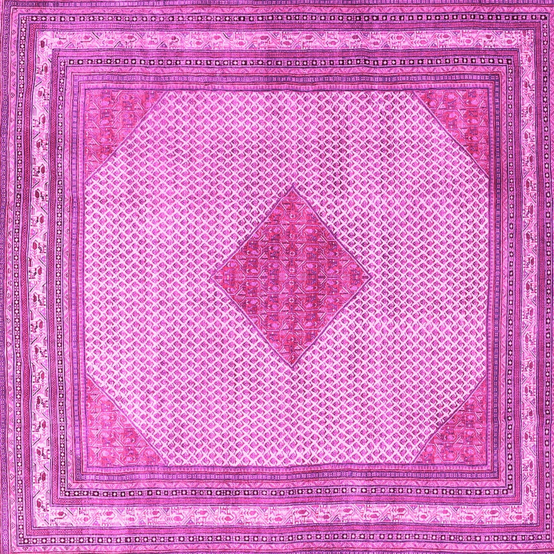 Ahgly Company Indoor Square Persian Pink Traditional Area Rugs, 3 ...