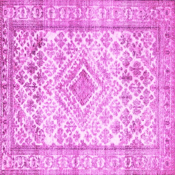 Ahgly Company Indoor Square Persian Pink Traditional Area Rugs, 3' Square