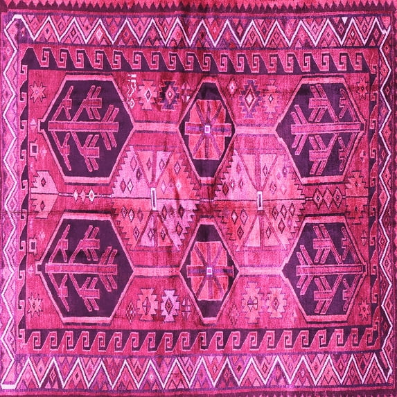 Ahgly Company Indoor Square Persian Pink Traditional Area Rugs, 4' Square