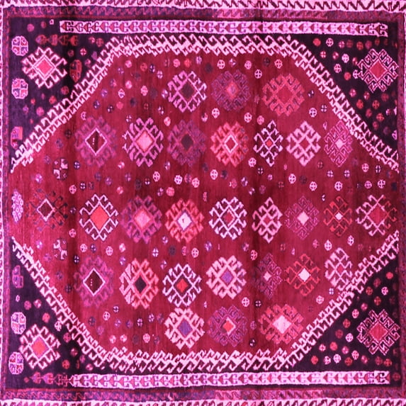 Ahgly Company Indoor Square Persian Pink Traditional Area Rugs, 5' Square
