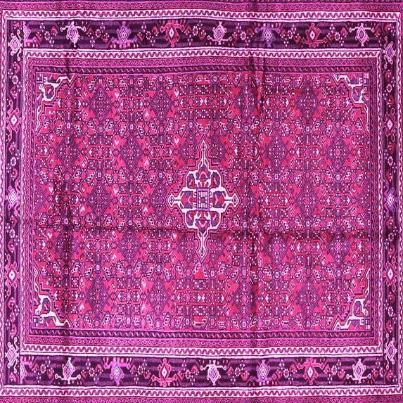 Ahgly Company Indoor Square Persian Pink Traditional Area Rugs, 8' Square