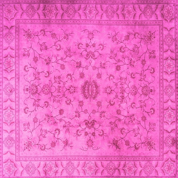 Ahgly Company Indoor Square Persian Pink Traditional Area Rugs, 8' Square