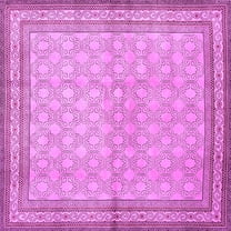 Ahgly Company Indoor Square Persian Purple Traditional Area Rugs, 3' Square