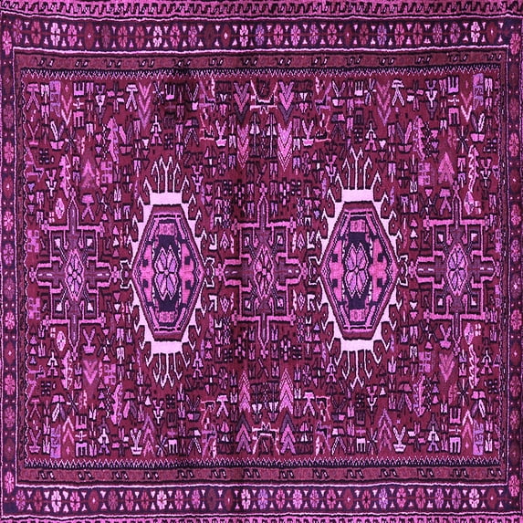 Ahgly Company Indoor Square Persian Purple Traditional Area Rugs, 5' Square