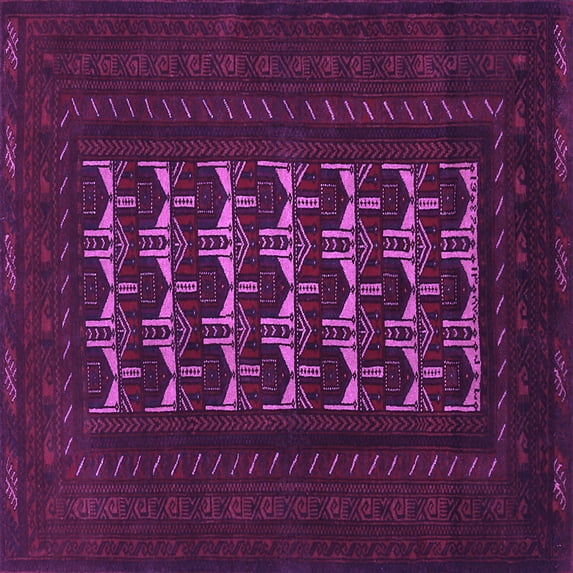 Ahgly Company Indoor Square Persian Purple Traditional Area Rugs, 6' Square