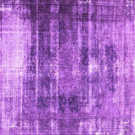 Ahgly Company Indoor Square Persian Purple Traditional Area Rugs, 7' Square