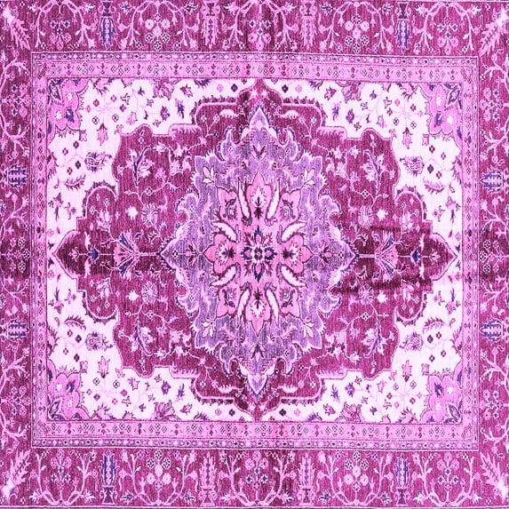 Ahgly Company Indoor Square Persian Purple Traditional Area Rugs, 7' Square
