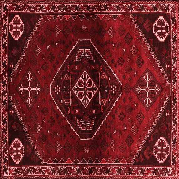 Ahgly Company Indoor Square Persian Red Traditional Area Rugs, 3' Square