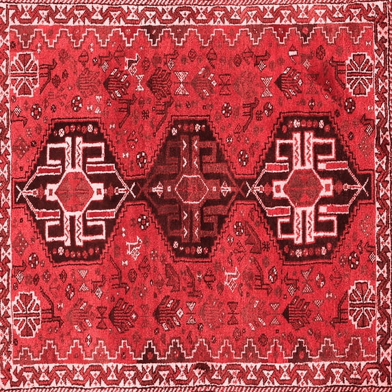 Ahgly Company Indoor Square Persian Red Traditional Area Rugs, 5' Square