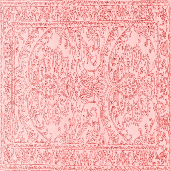 Ahgly Company Indoor Square Persian Red Traditional Area Rugs, 7' Square