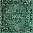 thumbnail image 1 of Ahgly Company Indoor Square Persian Turquoise Blue Traditional Area Rugs, 3' Square, 1 of 4