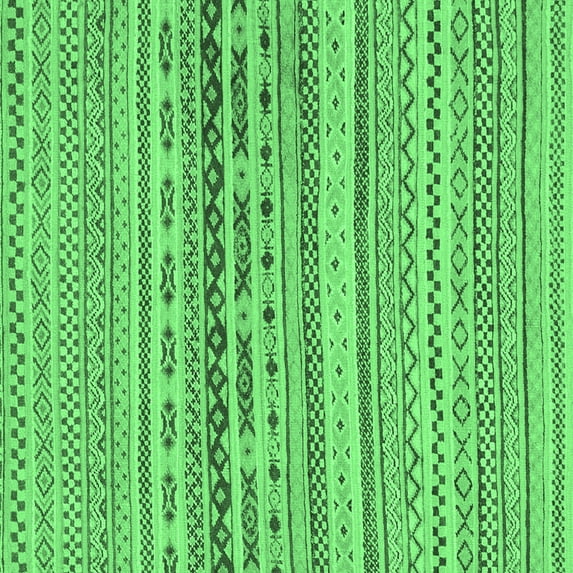 Ahgly Company Indoor Square Solid Emerald Green Modern Area Rugs, 3' Square