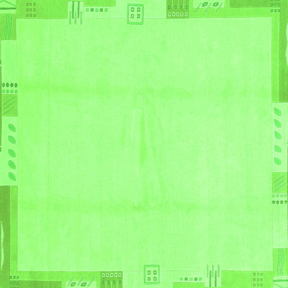 Ahgly Company Indoor Square Solid Green Modern Area Rugs, 3' Square