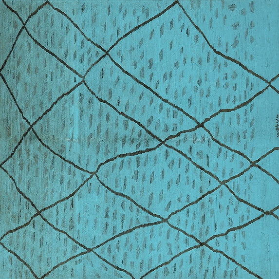 Ahgly Company Indoor Square Solid Light Blue Modern Area Rugs, 4' Square