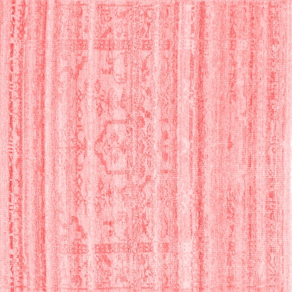 Ahgly Company Indoor Square Solid Red Modern Area Rugs, 4' Square