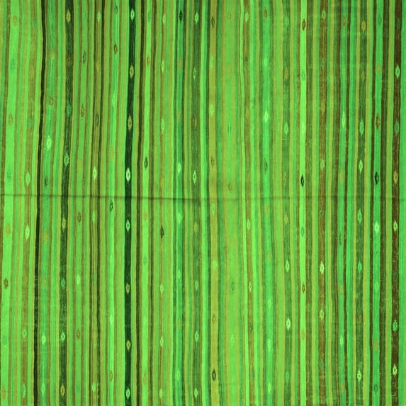 Ahgly Company Indoor Square Southwestern Green Country Area Rugs, 6' Square