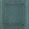 thumbnail image 1 of Ahgly Company Indoor Square Southwestern Light Blue Country Area Rugs, 7' Square, 1 of 4