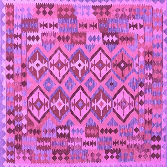 Ahgly Company Indoor Square Southwestern Purple Country Area Rugs, 7' Square