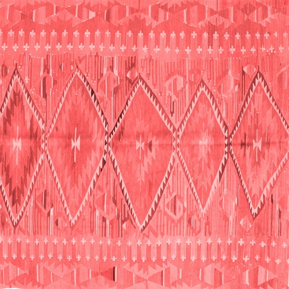 Ahgly Company Indoor Square Southwestern Red Country Area Rugs, 3' Square