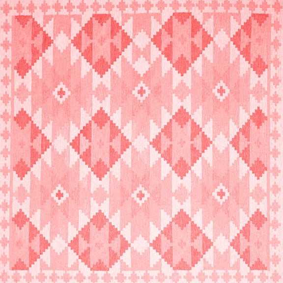 Ahgly Company Indoor Square Southwestern Red Country Area Rugs, 8' Square