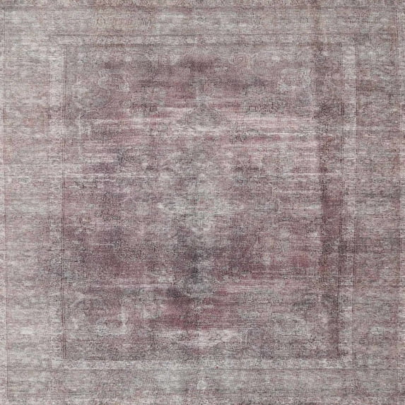 Ahgly Company Indoor Square Traditional Rose Dust Purple Area Rugs, 6' Square