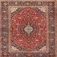 thumbnail image 1 of Ahgly Company Indoor Square Traditional Saffron Red Persian Area Rugs, 4' Square, 1 of 6