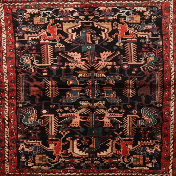 Ahgly Company Indoor Square Traditional Sepia Brown Area Rugs, 8' Square