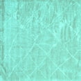 thumbnail image 1 of Ahgly Company Indoor Square Trellis Turquoise Blue Modern Area Rugs, 5' Square, 1 of 4