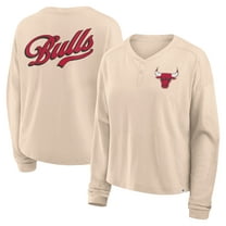 Women's-Fanatics Natural Chicago Bulls Boxed Out Drop Fashion Long Sleeve T-Shirt