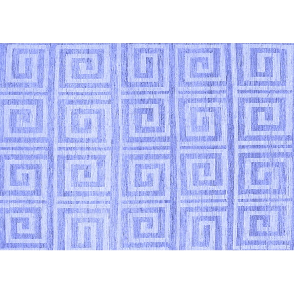 Ahgly Company Machine Washable Indoor Rectangle Abstract Blue Contemporary Area Rugs, 2' x 5'
