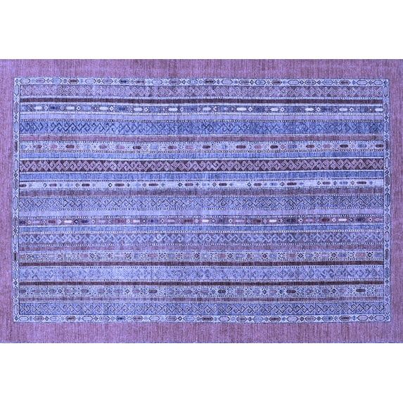 Ahgly Company Machine Washable Indoor Rectangle Abstract Blue Modern Area Rugs, 2' x 3'